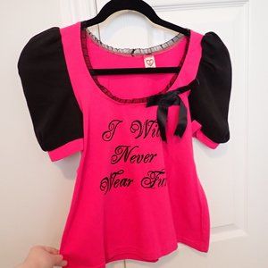 Adorable pink Lolita-style animal rights t-shirt